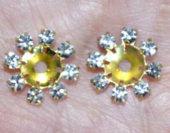 VINTAGE GORGEOUS 12MM CZ SEED FLOWER JACKETS FOR EARRINGS USE W ANY STUDS