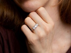 Antique 3.00Ct Diamond and Platinum Trilogy Ring Circa 1915
