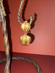 Vintage Gold-Tone Clip-On Dangle Drop Earrings Fashion Round No Stone Women Lobe
