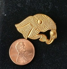 Kalevala Koru Bronze Vintage Bird Raven Eagle Viking Antique Brooch Pin Finland