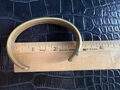 Vintage Copper Brass Cuff Bracelet Unisex Two-Tone Signed Estate Find READ SIZE