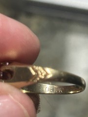 Ostby Barton vintage 10k gold ring with synthetic ruby