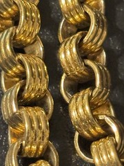 Vintage Monet Triple Barrel Link Ribbed Chain Modified Rolo Chain