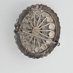 Vintage Figli Di Vittorio Franconeri Italian 800 Silver Filigree Brooch Pin