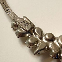 Vintage Lady Remington Rhinestone Silvertone Necklace