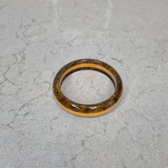 VINTAGE BAKELITE SWIRL BROWN YELLOW BANGLE BRACELET LAMINATED 3 LAYER RARE