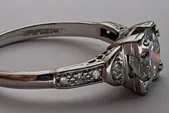 Estate Diamond Ring,Platinum, 10% Iridium Diamond Ring! Antique,Transitional Cut