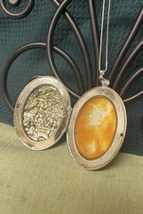 Revlon Vintage Village Scene Locket Perfume Necklace, SS