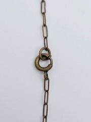 Antique Art Deco Lavalier Pendant Necklace Pink Glass Filigree Edwardian
