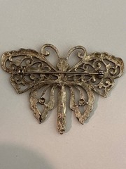 Vintage ART Mode Jewelry Signed Gold Tone Butterfly Brooch Pin