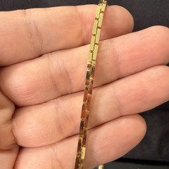 Vintage Gold Tone Box Link Chain Necklace