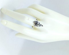 Vintage Luxury RING Silver 925 with Bright Stones-size: 9.5US(19.5mm) Ukraine#79
