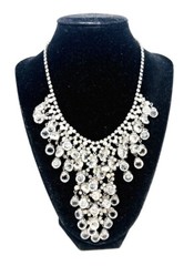 JULIANA Delizza & Elster Bezel Set Crystal Bib Necklace Earrings Vintage Jewelry