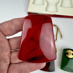 1970’s LANVIN Bijoux Paris “KEIRA” Interchangeable Lucite Pendant Necklace Set