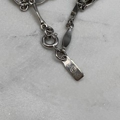 Vintage Monet Silver Tone Rope Necklace Station Chain Signed 56 Inch Long Opera