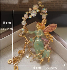 BROOCH- ESSHPULE Vintage Style Baroque Fairy Tassel Brooch -Elegant Alloy Brooch