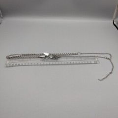 90’s Couture Punk Edgy Silver Tone Asymmetrical Chain Necklace Vintage Club Wear
