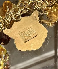 Vintage Lunch at The Ritz Gold Tone Zoo Charm Bracelet Zebras Giraffes Monkeys