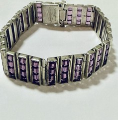 Vintage 1940s American Made Bracelet With Lavender Color Crystals Marathon Co.