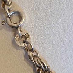 Vtg Sterling Graduated Rope Twist necklace 16.5″ 20.5 gm Italy