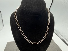 13.47g Vintage Sterling Silver 925 Oval Link Chain Necklace 18 in M