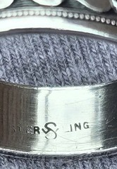 Vintage Sterling Silver J D SCHLANG CO Art Deco Heart Band Ring Sz 7.25