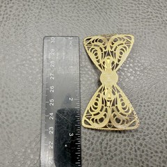 Vintage Brooch Gold Tone Filigree Bow Art Deco Style Pin Ornate Fashion Jewelry