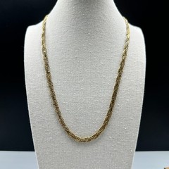 Vintage Gold Tone Twisted Rope Chain Necklace Classic Layering Piece Statement