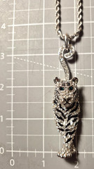 JTV Off Park Collection Crystal Tiger Pendant Necklace & Stud Earrings Set