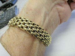 Stunning Italian Flex Bangle Bracelet 18k Gold 77.8 Grams One Size fits all