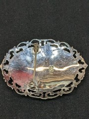 Vtg Siam Sterling Silver Brooch Pin Thai Dancer Ornate Thailand Jewelry