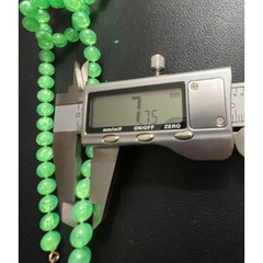Vintage Lucite Bead Tassel Necklace Green UV Reactive Glow Jewelry