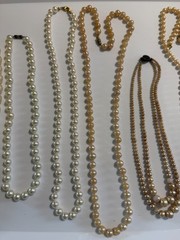 Vintage Lot of 7 Faux Pearl Necklaces 1 Bracelet Bridal Classic Elegant Retro