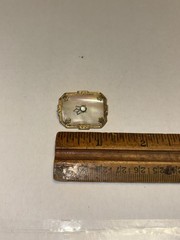 Vintage Art Deco White Mother of Pearl Inset Paste Stone Goldtone Brooch