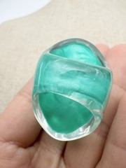 Vintage Plastic Lucite Chunky Statement Ring Size 5.75