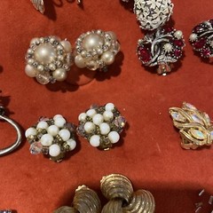 Lot Of Vintage Clip On Earrings Lot 14 Pair Lot Clip Screw Back Earrings Lot