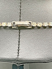 Vintage Unsigned Clear Rhinestone Statement Necklace Baguette & Round Crystal