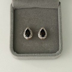 Ross Simons 925 Sterling Silver Gold Vermeil Smoky Quartz Diamond Stud Earrings