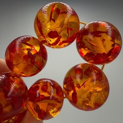 Vintage Soviet Faux Amber Necklace 1970s Retro Graduated Bead Statement Jewelry