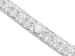 Art Deco 2.90Ct Basaltic Sapphire and 5.40Ct Diamond Platinum Bracelet