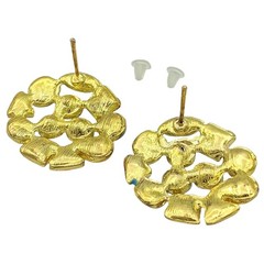 Y2K Multicolor Enamel Rhinestone Statement Earrings Gold Tone 1″