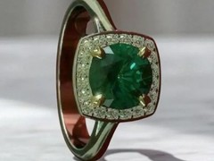 Art Deco 2.80 Ct Natural Emerald Vintage Engagement Ring 925 Sterling Silver