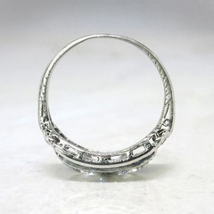Art Deco Style 2.80Ct Lab-Created Diamond & Sapphire Engagement Ring 925 Silver