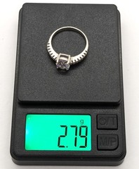Vintage Elegant RING Silver 925 with Bright Stone -size: 8.5US (18.5mm)| UA #57