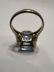 Vtg Estate 10K Solid Gold Topaz Blue Coctail Ring 9.2 grams Sz 9.5 WOW!