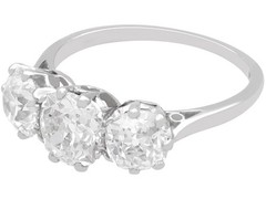 Antique 3.00Ct Diamond and Platinum Trilogy Ring Circa 1915