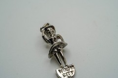 Vintage Sterling Silver Windy City Skirt Woman Charm 3cm JB39