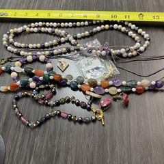Gemstone Necklace & Bracelet Lot – Semi Precious Gem Jewelry – Amethyst & More