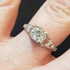 2Ct Lab Created Diamond Vintage Art Deco Style Engagement 14K White Gold FN Ring