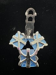 Sterling & Blue Lucite Brooch Pin AND Dress Clip Uncas Mfg. Co MCM Deco Design 2